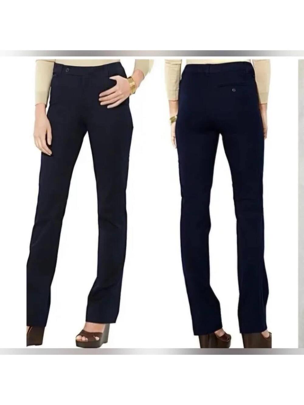 NWT Lauren Ralph Lauren Adelle Navy Pants 10 Slim